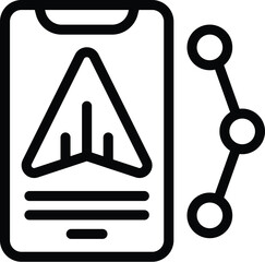 Poster - physical activity recorder icon outline vector. footstep tracking app. smart recording application