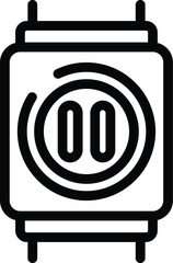 Poster - stride pedometer icon outline vector. fitness walking band tracker. footstep recording gadget