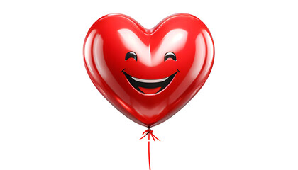 Wall Mural - Red funny heart shaped balloon.