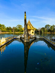 Wall Mural - Wat Sa Prasan Suk or Wat Ban Na Muang boat temple in Ubon, Thailand