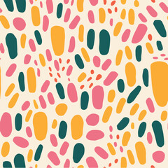 Canvas Print - memphis pattern, Minimalist handpainted style seamless pattern, modern doodle pattern