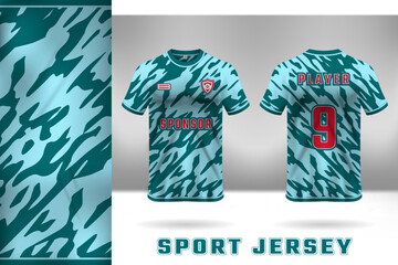 Wall Mural - Blue green templet jersey design front and back appearance for sublimation