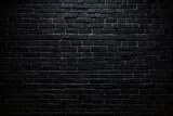 Fototapeta Desenie - black brick wall in a dark room, with a single spotlight shining on it. The spotlight creates dramatic shadows and highlights on the rough texture of the bricks.