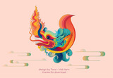 Fototapeta  - illustration of dragon. vietnamese dragon 2024, 