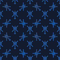 Poster - Military Helicopter vector concept blue line seamless pattern