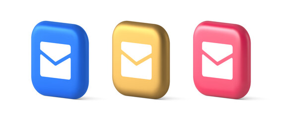 Poster - Newsletter inbox chat message button remotely communication digital notification 3d icon