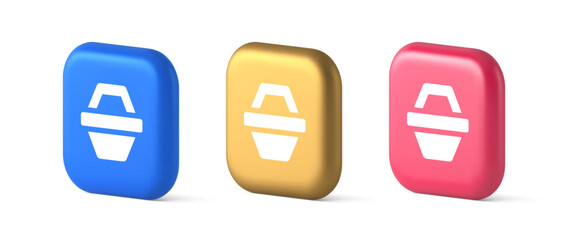 Poster - Shop cart digital commercial retail button marketplace global market app design 3d icon