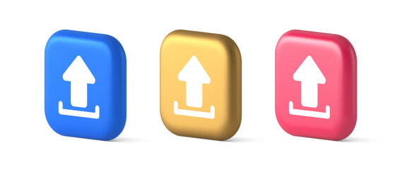 Poster - Upload up arrow button document multimedia file exchange cyberspace storage 3d icon