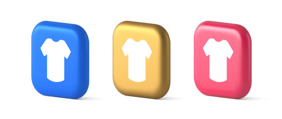 Poster - T shirt online shopping button internet order purchasing 3d realistic icon