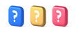 Question mark button advise attention answer FAQ point internet info support 3d icon