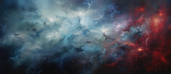 Wall Mural - Abstract original oil and acrylic canvas painting handmade by artist me titled Synthetic Galaxy 2. Copy space image. Place for adding text