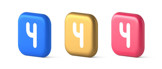 Poster - Four number squared button keyboard interface financial calculation service 3d icon