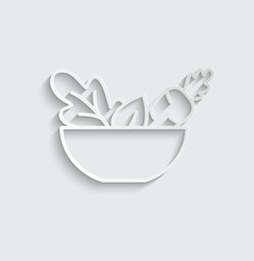 Wall Mural - salad icon vector salad in a bowl logo