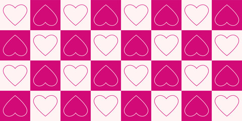 Poster - Valentine background pattern seamless geometric heart  abstract design sweet pink color. Valentines background.