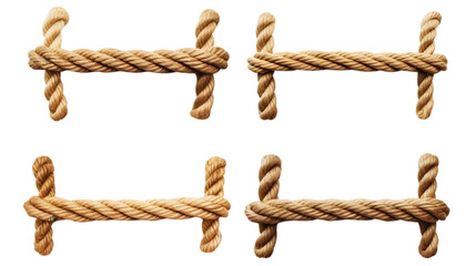 Nautical rope knot. Square knot isolated on white background. Generative AI.