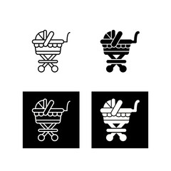 Sticker - Baby Carriage Vector Icon