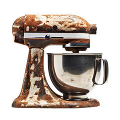 Damaged & Rustic Modern Stand Mixer isolated on transparent background.