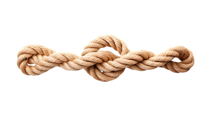 Ship rope knot isolated on white background. Generative AI.