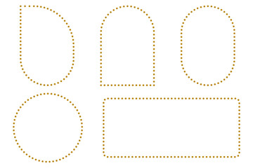Wall Mural - Simple Golden Borders Collection – Set of minimalist frames made up of dashed dots