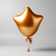 Luftballon in gold Farben in Form einer Krone auf weißen Hintergrund, ai generativ