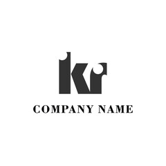 KR Initial logo elegant logotype corporate font idea unity