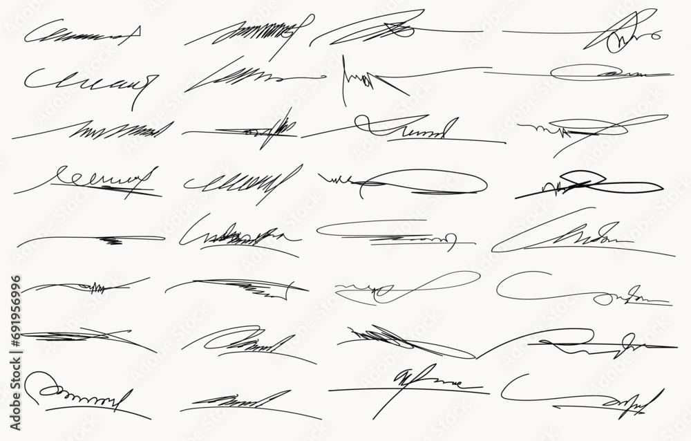 Collection of vector signatures fictitious Autograph. Signature for ...
