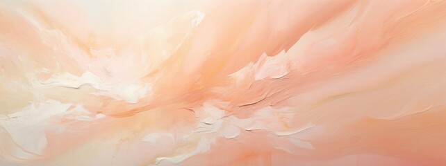 Poster - Peach color acrylic oil art abstraction. Expressive aesthetics for creative background. Beautiful modern pastel colors.