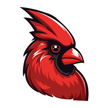 Cardinal Portrait Sticker, Cardinal Bird Head Mascot Logo Illustration, Cardinal Bird Character, Generative Ai