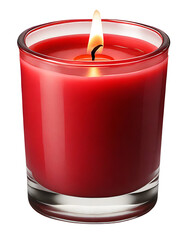 Sticker - Red burning candle in glass.