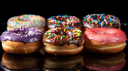 Wall Mural - donuts with icing HD 8K wallpaper Stock Photographic Image 