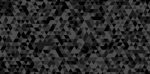 Black triangle tiles pattern mosaic background. Modern abstract seamless geometric dark black pattern background with lines Geometric print composed of triangles. 