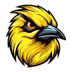 Wall Mural - Yellow canary Portrait Sticker, Yellow canary head mascot logo illustration, Yellow canary character, generative ai