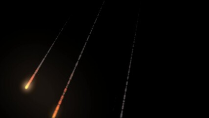 Fast glowing meteor shower, transparent background
4K video with alpha channel (the black background is transparent)
