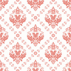 Wall Mural - Orient vector classic pattern. Seamless abstract background with vintage elements. Orient pink pattern. Ornament for wallpaper