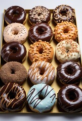 Poster - a group of chocolate glazed donuts