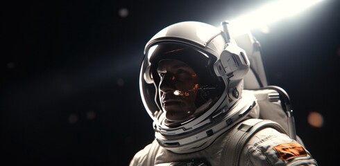 Wall Mural - an astronaut stands in space