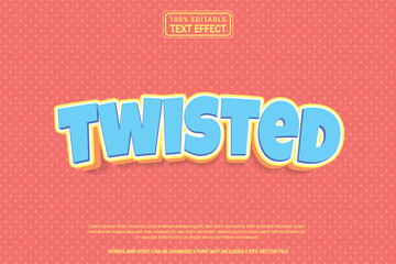 Aufkleber - Editable text effect Twisted 3d cartoon template style modren premium vector
