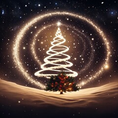 Canvas Print - christmas tree and stars