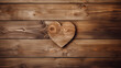 wooden valentine's day background with a hidden heart in the wood