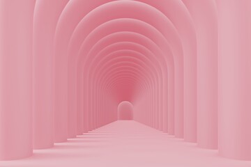 Fototapete - Abstract pink 3d background minimal style for products presentation. 3d mock up scene with empty space. 3d rendering