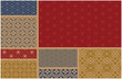 © KKK - Organized into various oriental patterns Mixed background Asia pattern graphic design elements gold red