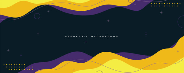 Poster - abstract geometric background yellow and purple color shape design