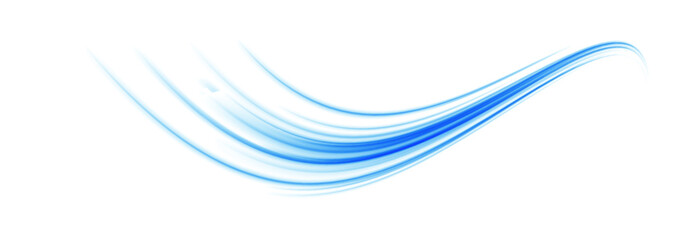 Fototapete - Wavy transparent curved lines in the form of the movement of sound waves in a set of different shapes of whirlpool. Light, light garland PNG. 