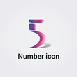 Icône Chiffre Nombre pour Design Logos Elément Graphique Formes Variées Couleurs multiples
