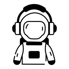 Canvas Print - Get this linear icon depicting an astronaut 