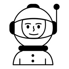 Canvas Print - Get this linear icon depicting an astronaut 