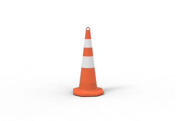 Wall Mural - Traffic Cone front view with shadow 3d render