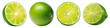 Set of limes isolated on transparent background - design element PNG cutout collection