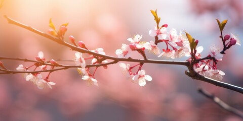 tree branch blossom in spring banner