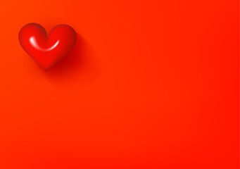 Poster - Vector wallpaper with heart icon. 3d vector background with copy space